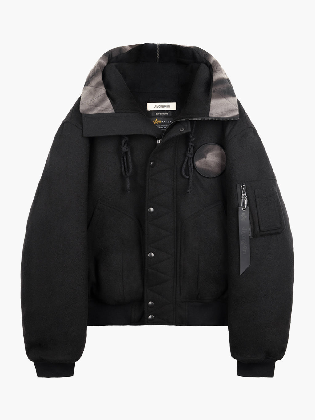 Jiyong Kim - Sun-Bleached Split-Hood Flight Jacket (Black) product image 8 | TRAB K-Fashion Australia