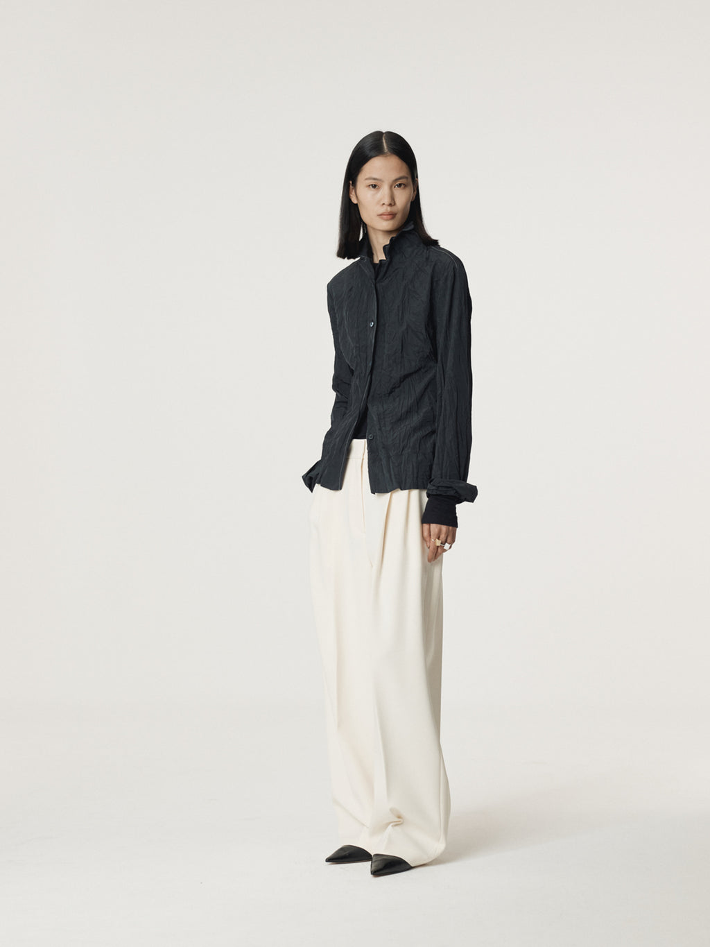 Recto - Whole Crease Blouse (Dark Navy) product image 3 | TRAB K-Fashion Australia