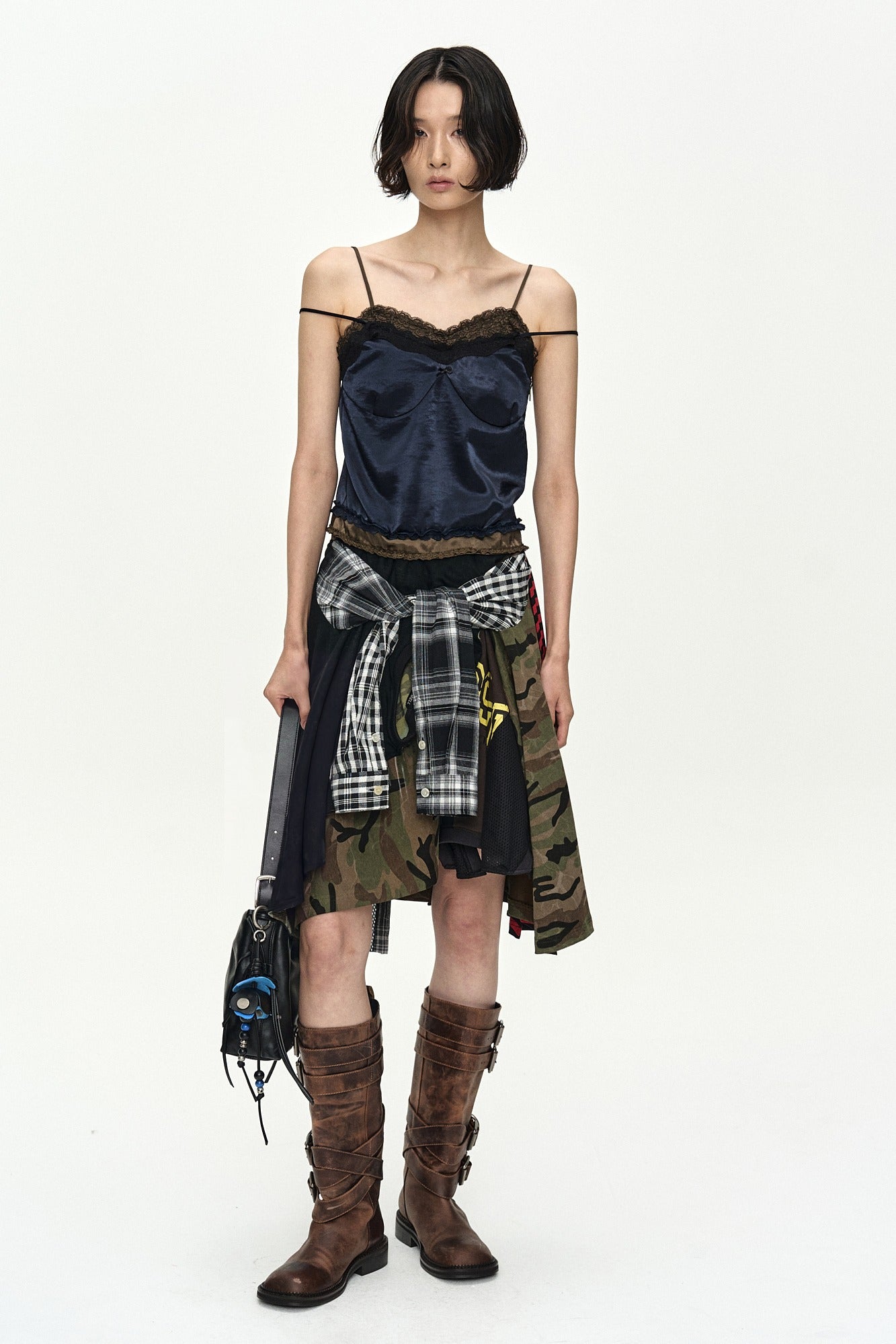 Andersson Bell - Reworked Vintage Jersey Camisole Dress (Navy) product image 1 | TRAB K-Fashion Australia