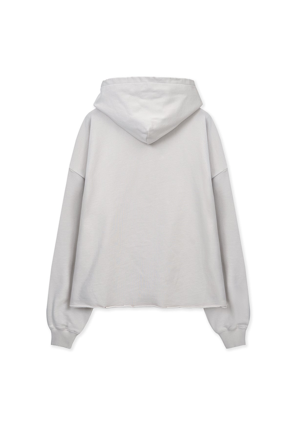 Matin Kim - Raw Edge Hem Sweat Hoody (Light Beige) product image 2 | TRAB K-Fashion Australia