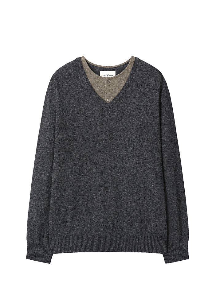 Art if acts - Union Henley (Charcoal/Mud) product image 6 | TRAB K-Fashion Australia