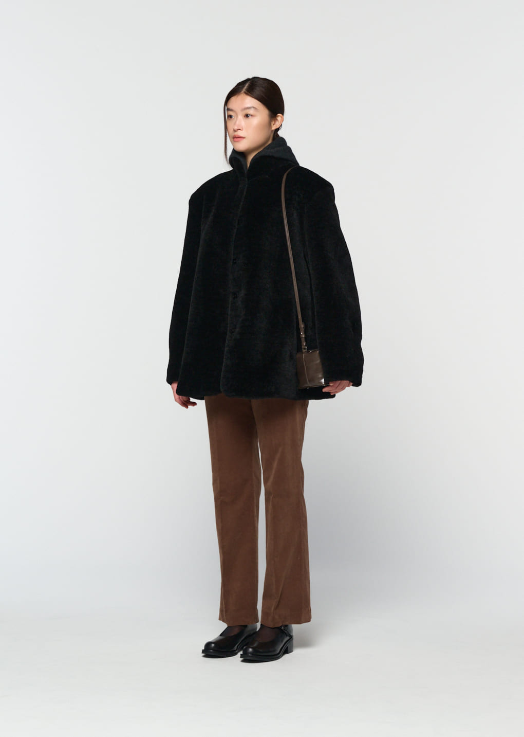 Amomento - shearling mid jacket (Black) product image 3 | TRAB K-Fashion Australia