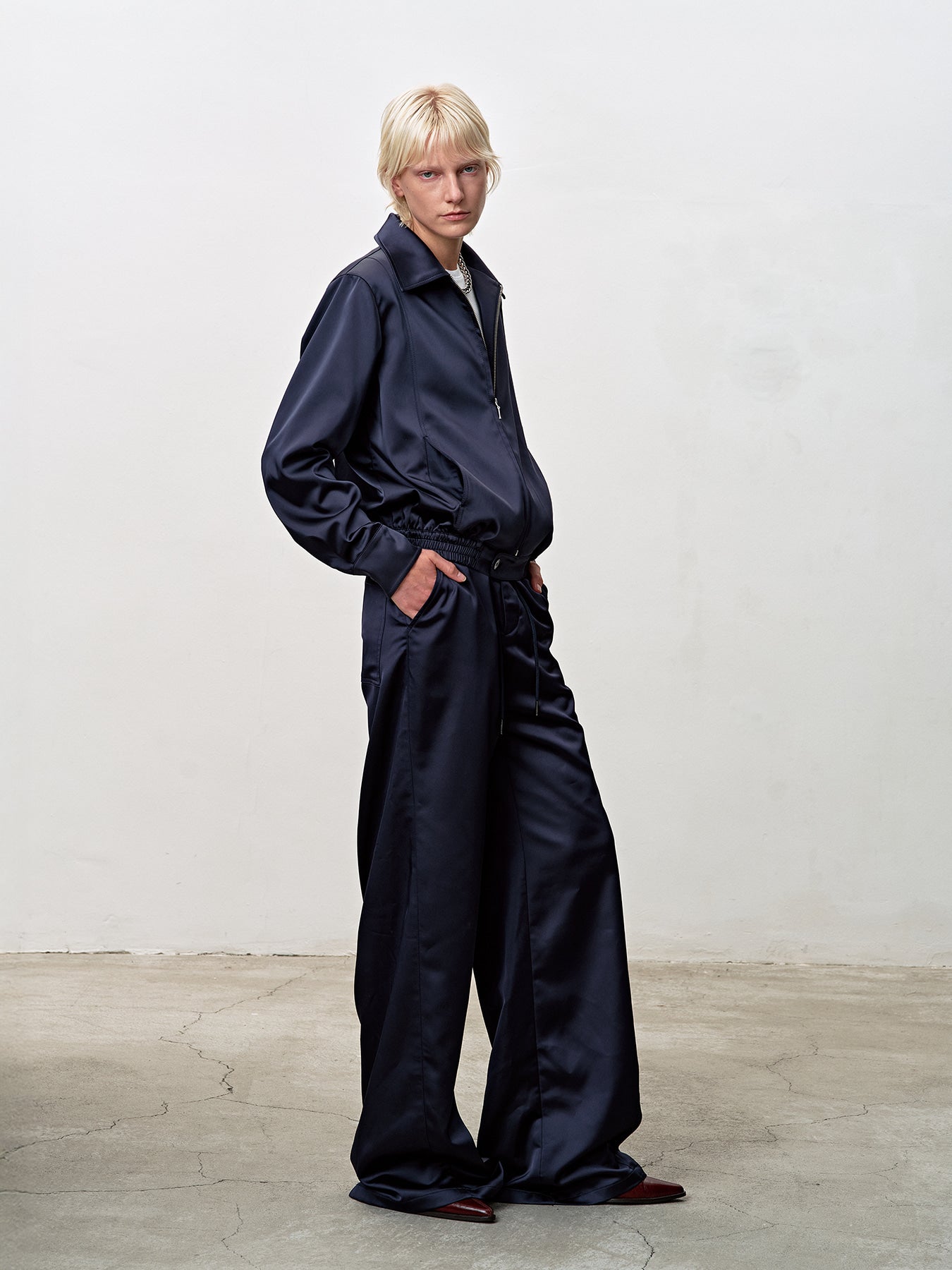 Tonywack - Silky Banding Lounge Pants (Navy) product image 1 | TRAB K-Fashion Australia
