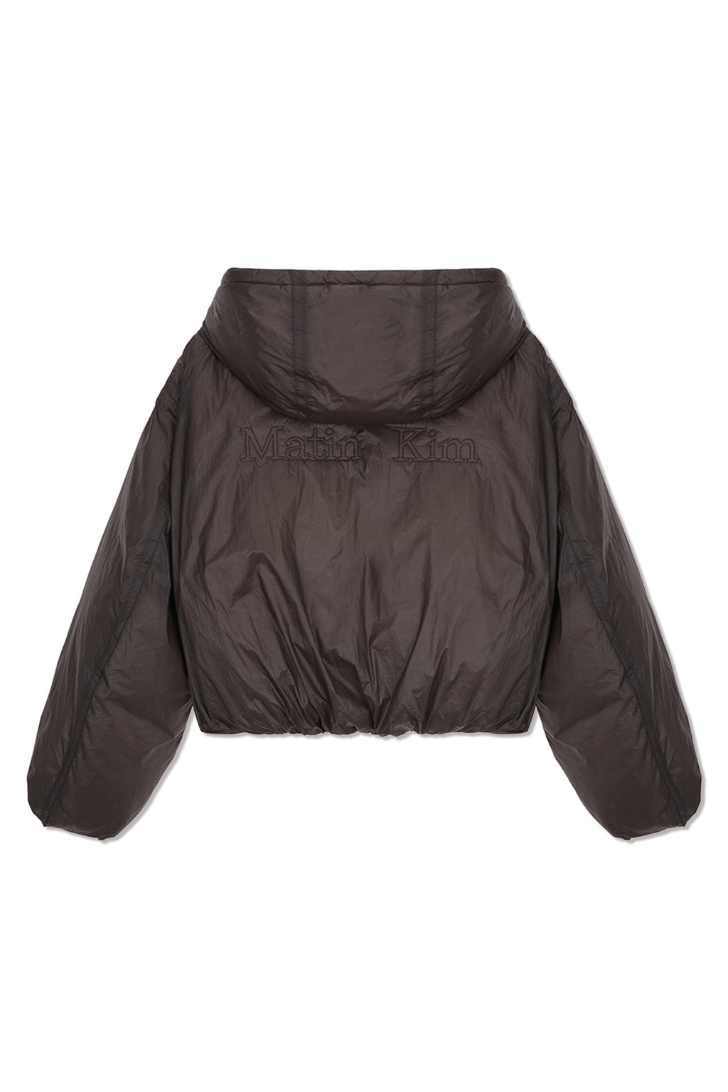 Matin Kim - Back Logo Hoody Short Down Jumper (Charcoal) product image 3 | TRAB K-Fashion Australia