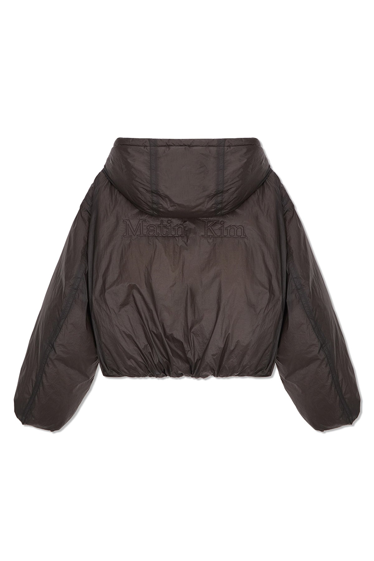 Matin Kim - Back Logo Hoody Short Down Jumper (Charcoal) product image 3 | TRAB K-Fashion Australia