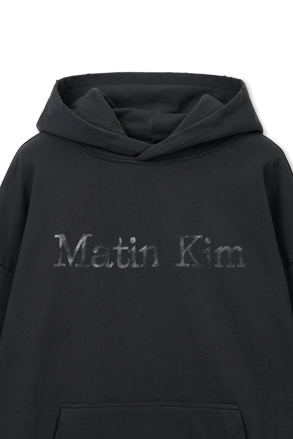Matin Kim - Raw Edge Hem Sweat Hoody (Charcoal) product image 3 | TRAB K-Fashion Australia