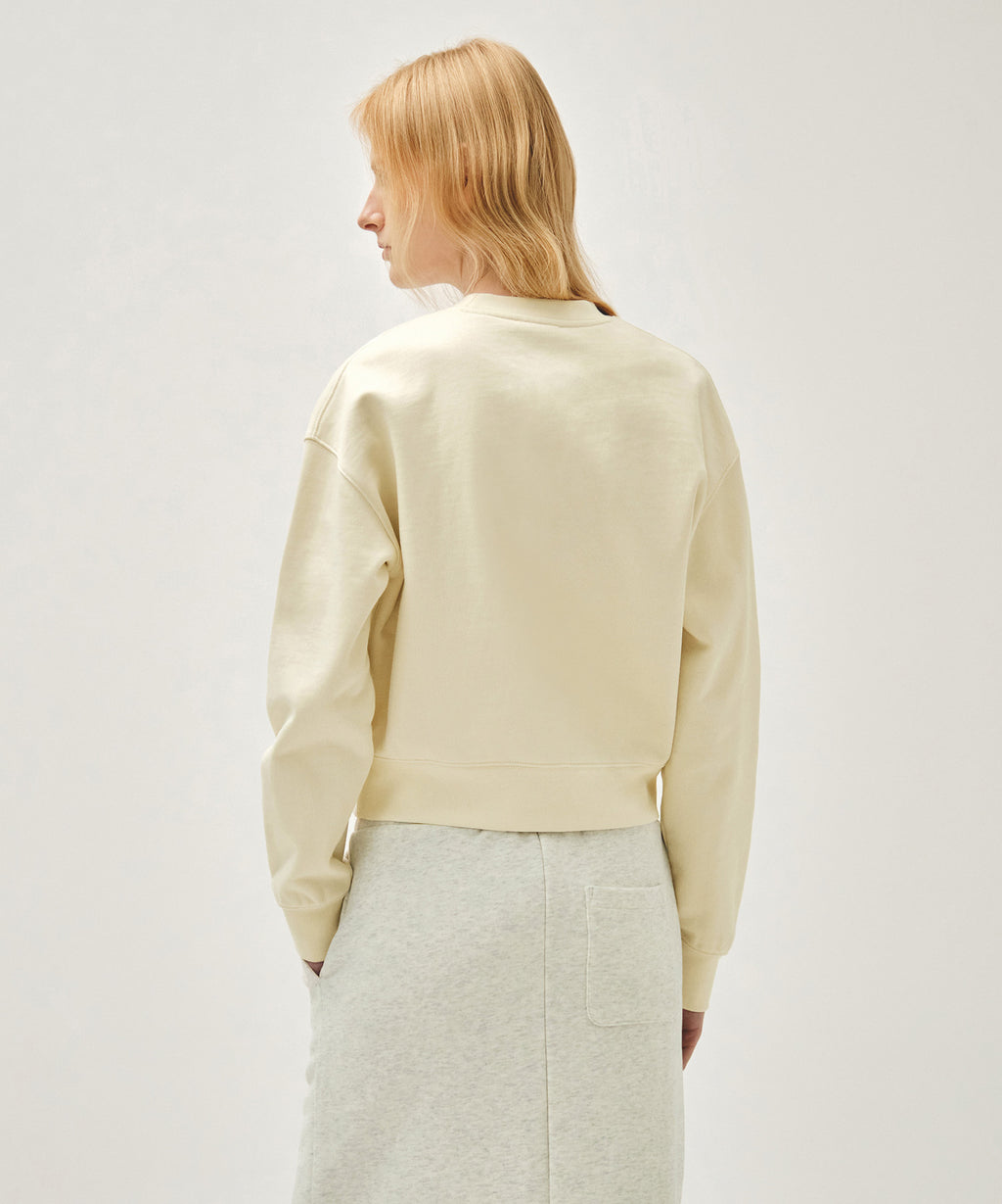 Marithe & Francois Girbaud - Classic Logo Crop Sweatshirt (Ivory) product image 3 | TRAB K-Fashion Australia