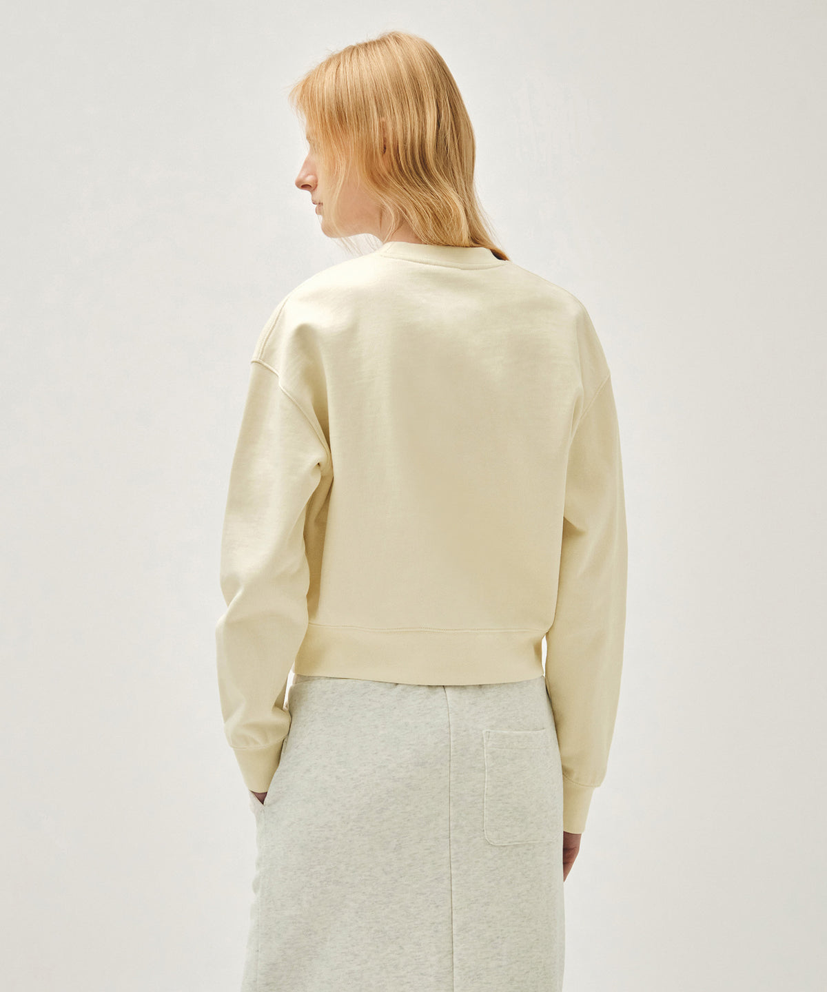Marithe & Francois Girbaud - Classic Logo Crop Sweatshirt (Ivory) product image 3 | TRAB K-Fashion Australia