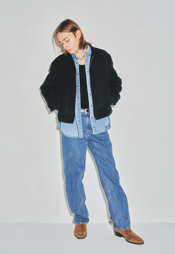 Tonywack - Milled Linen Rayon Type1 Zip Jacket (Black) product image 4 | TRAB K-Fashion Australia