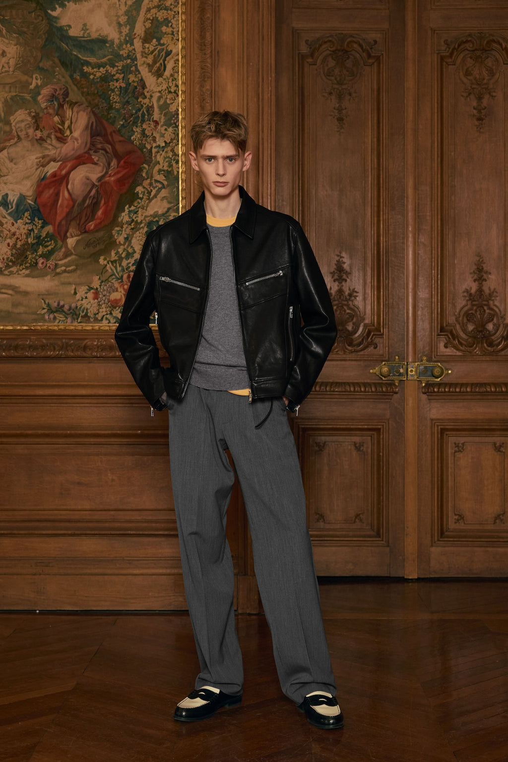 STU - Lambskin Zipper Leather Jacket (Black) product image 8 | TRAB K-Fashion Australia