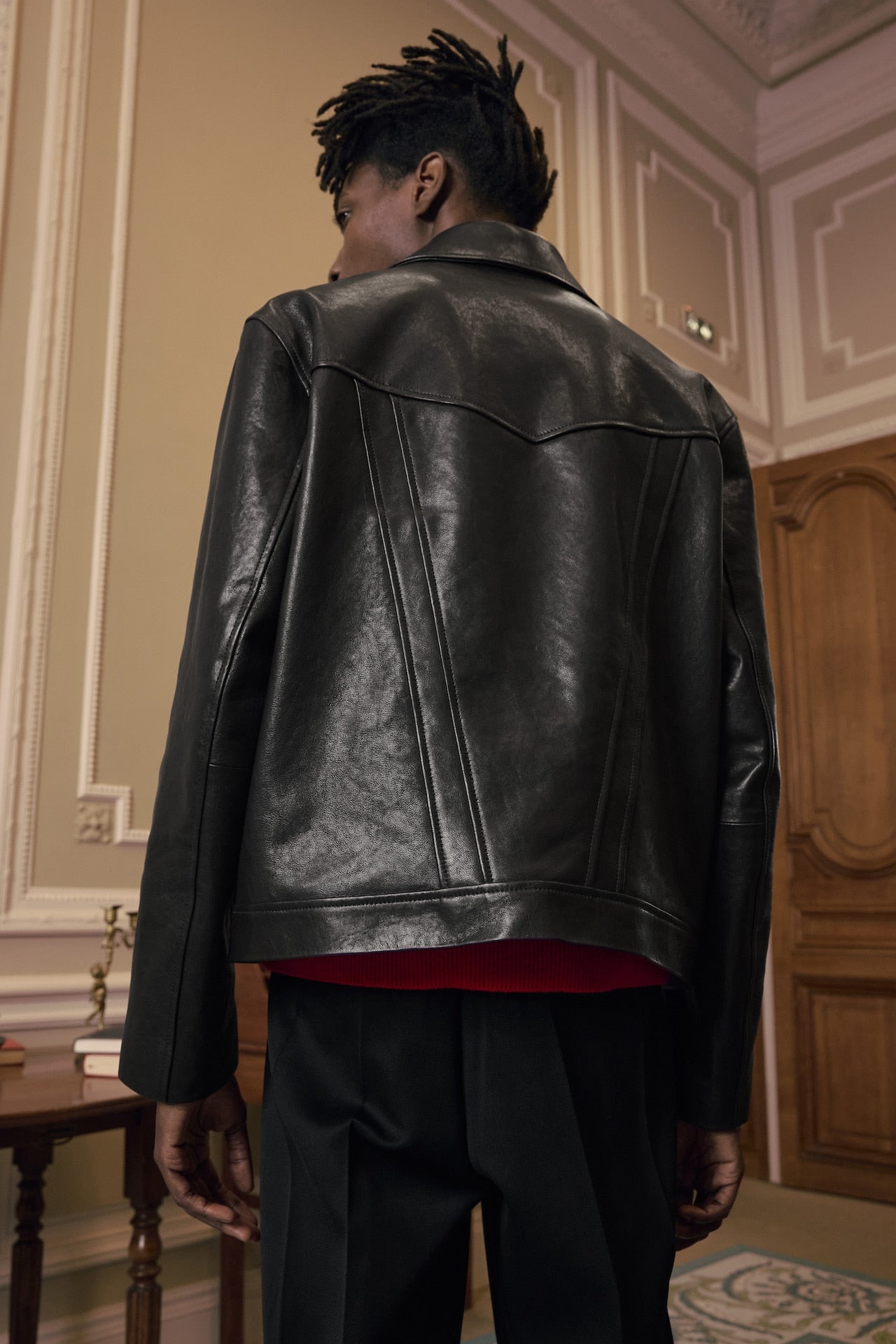STU - Lambskin Button Leather Jacket (Black) product image 15 | TRAB K-Fashion Australia