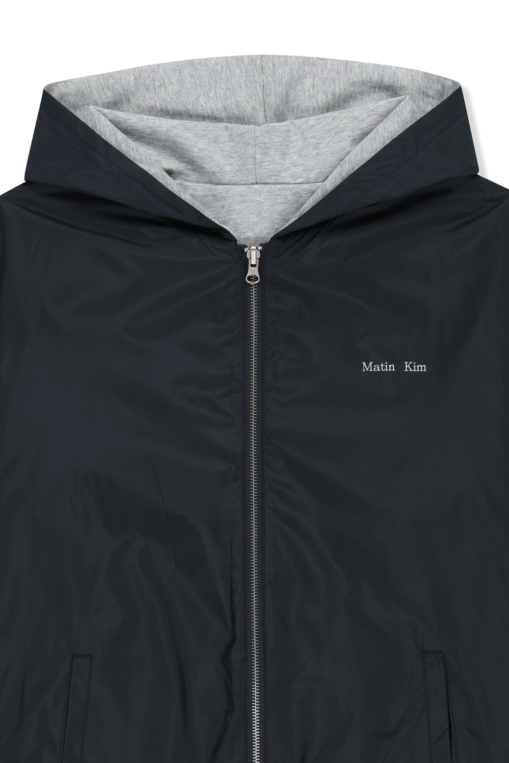 Matin Kim - Double Face Hoody Zip Up (Navy) product image 5 | TRAB K-Fashion Australia