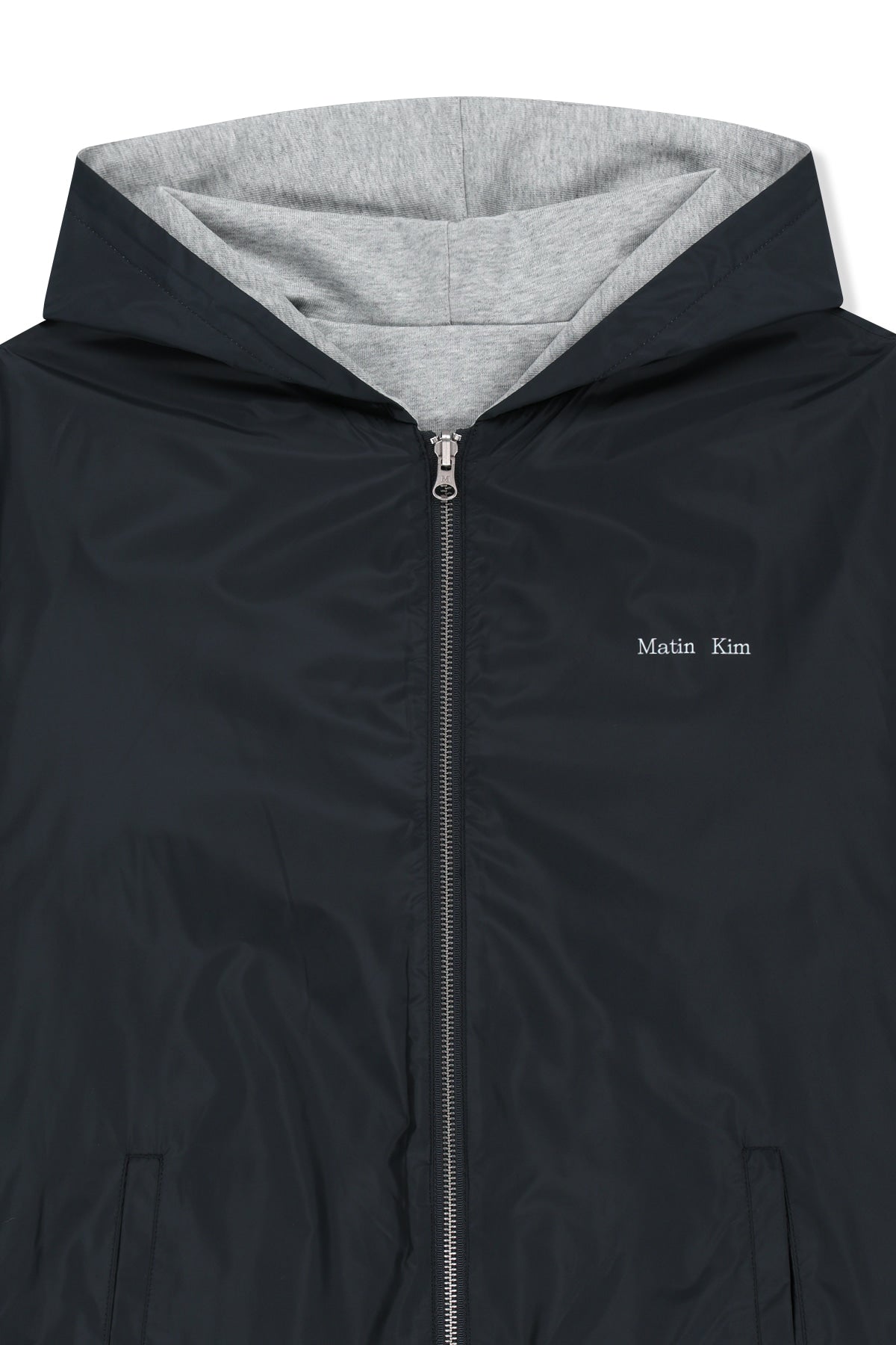 Matin Kim - Double Face Hoody Zip Up (Navy) product image 5 | TRAB K-Fashion Australia