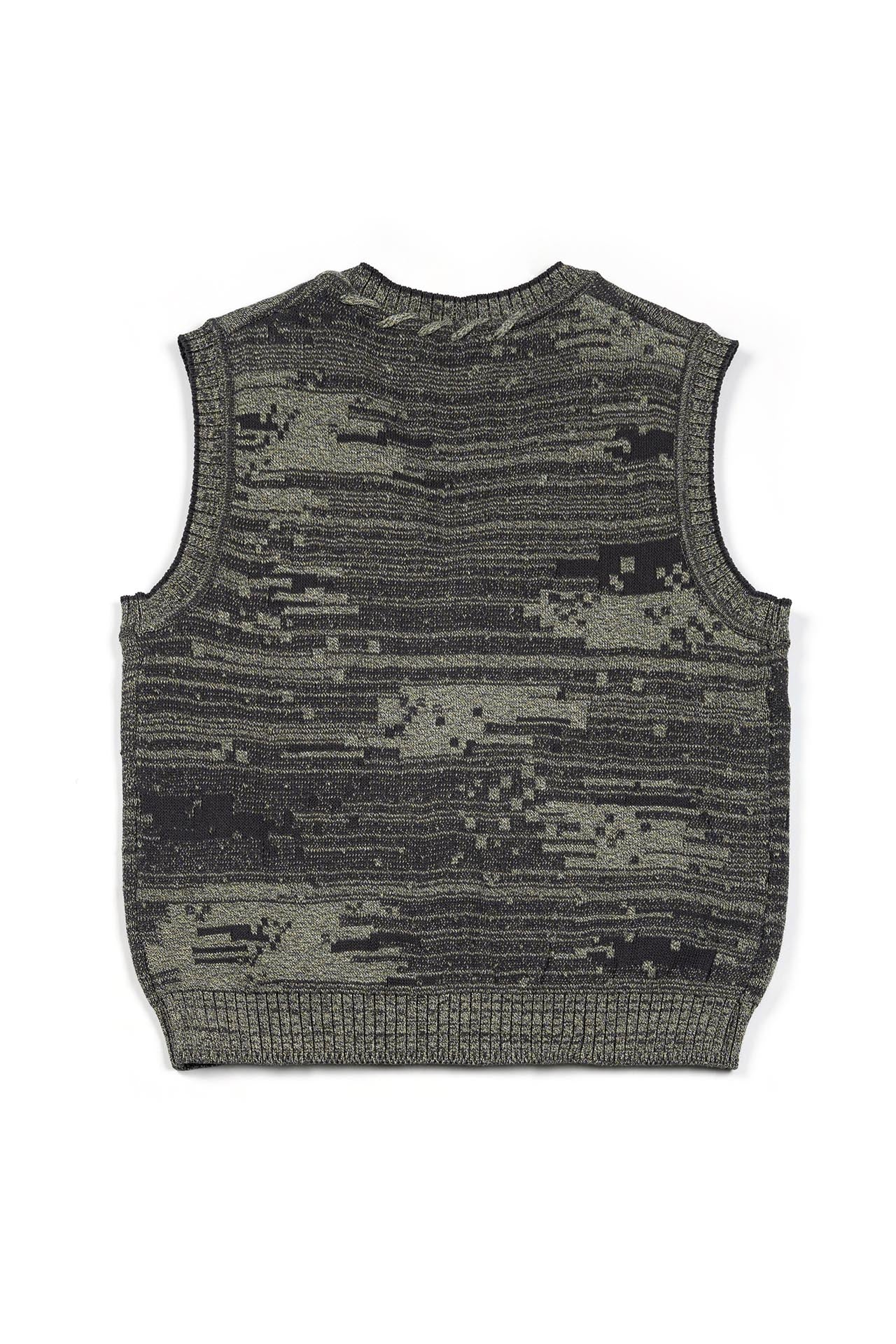 Ioedle - Mosaic Urban Knit Vest Cardigan (Green) product image 3 | TRAB K-Fashion Australia