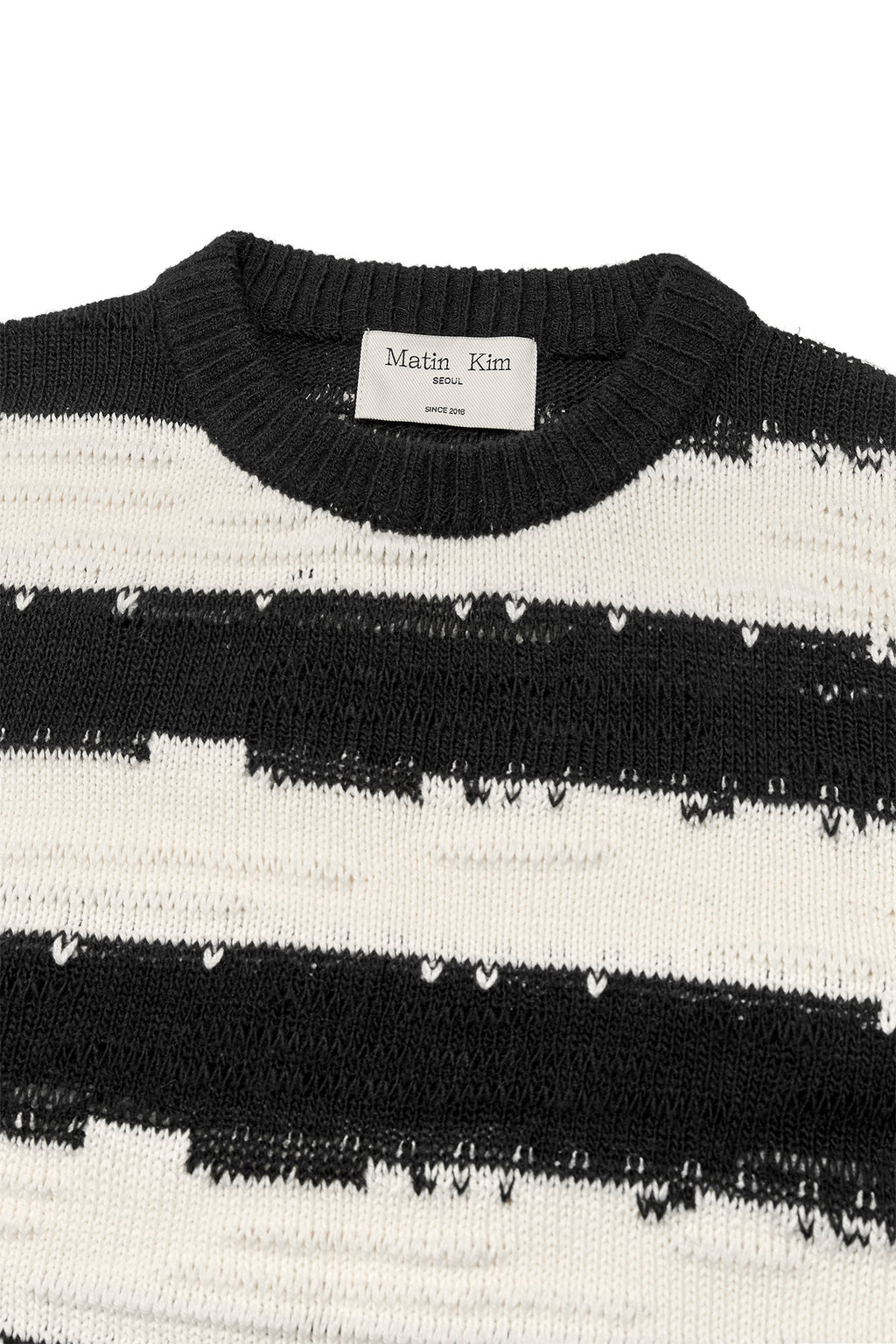 Matin Kim - Stripe Vintage Loose Pullover (Black) product image 3 | TRAB K-Fashion Australia