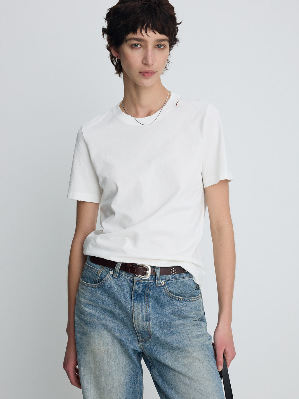 Tonywack - Hand Distressed Vintage Cotton T-Shirt (White) product image 3 | TRAB K-Fashion Australia