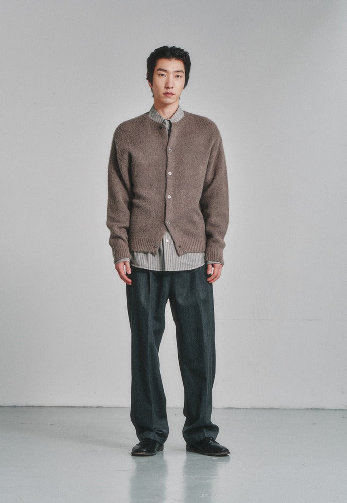 Art if acts - Alpaca Round Neck Cardigan (Light Grey) product image 1 | TRAB K-Fashion Australia