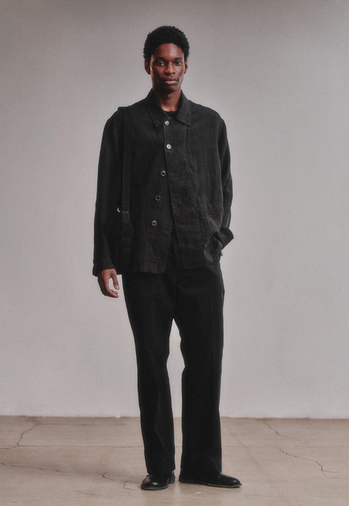 Art if acts - Linen French Work Jacket (Black) product image 1 | TRAB K-Fashion Australia