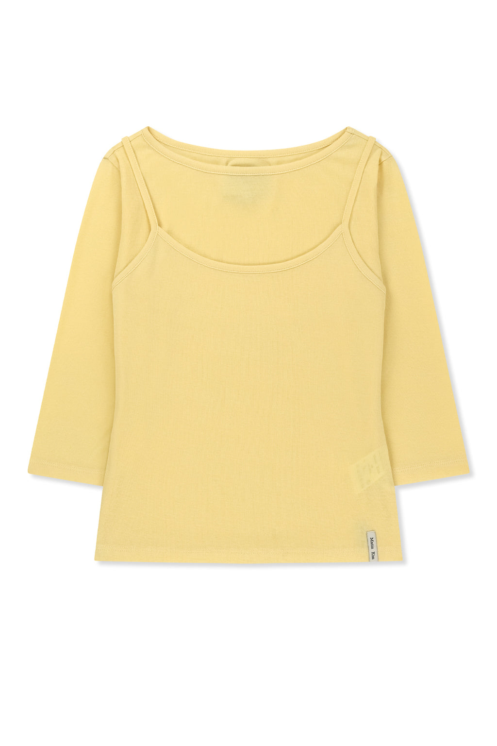 Matin Kim - 3/4 Sleeve Top & Tank Layered Set (Yellow) product image 1 | TRAB K-Fashion Australia