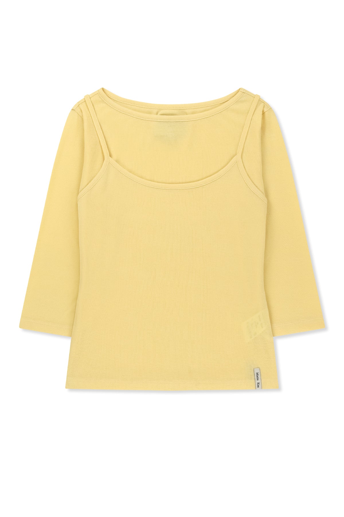 Matin Kim - 3/4 Sleeve Top & Tank Layered Set (Yellow) product image 1 | TRAB K-Fashion Australia