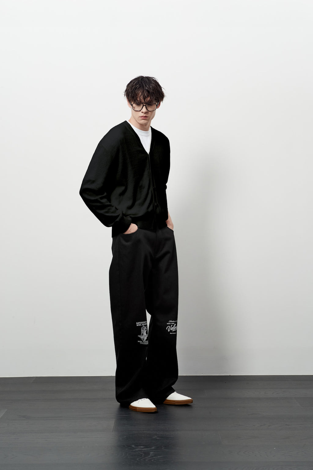 Stu - V- Neck Light Cardigan (Black) product image 9 | TRAB K-Fashion Australia