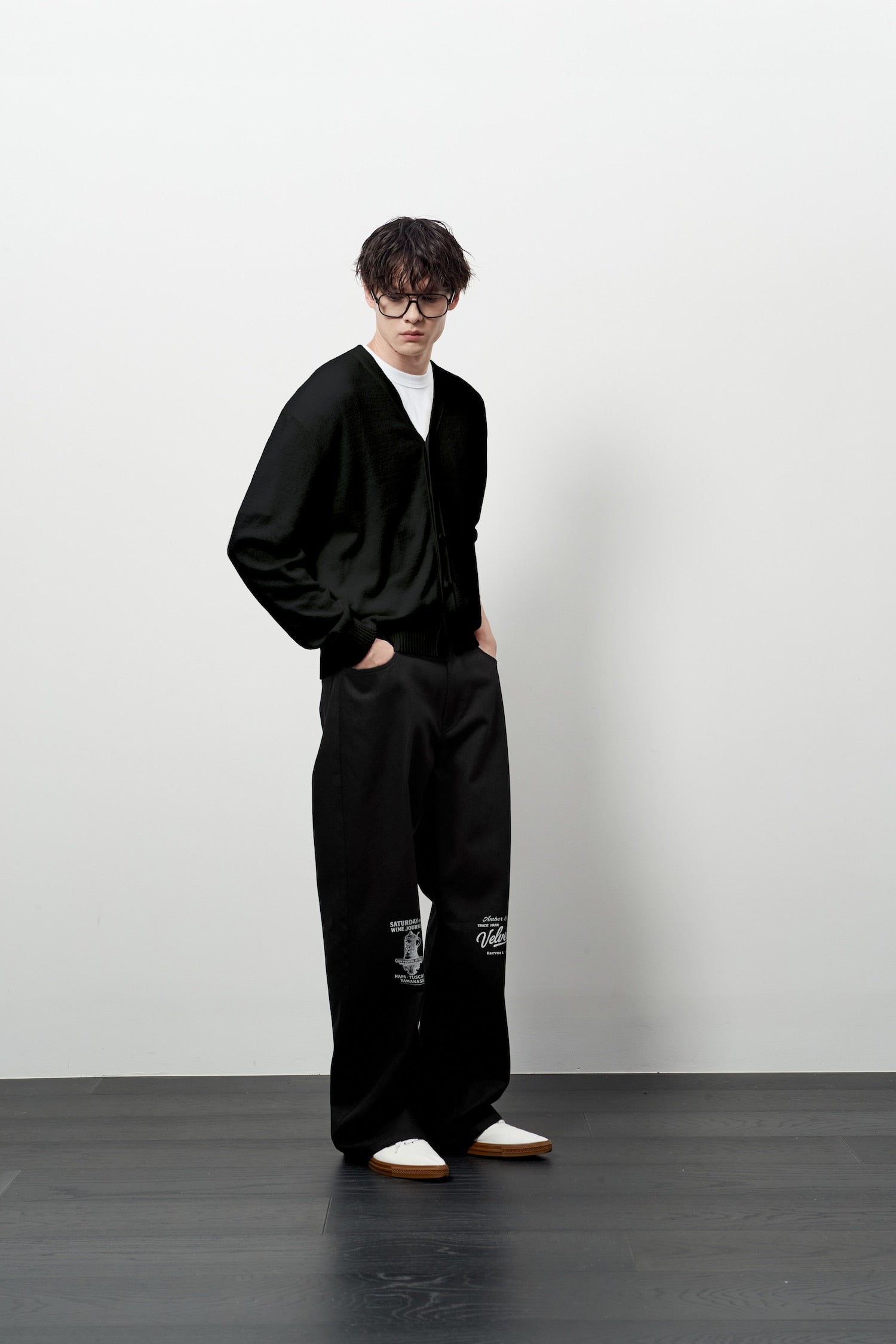 Stu - V- Neck Light Cardigan (Black) product image 9 | TRAB K-Fashion Australia