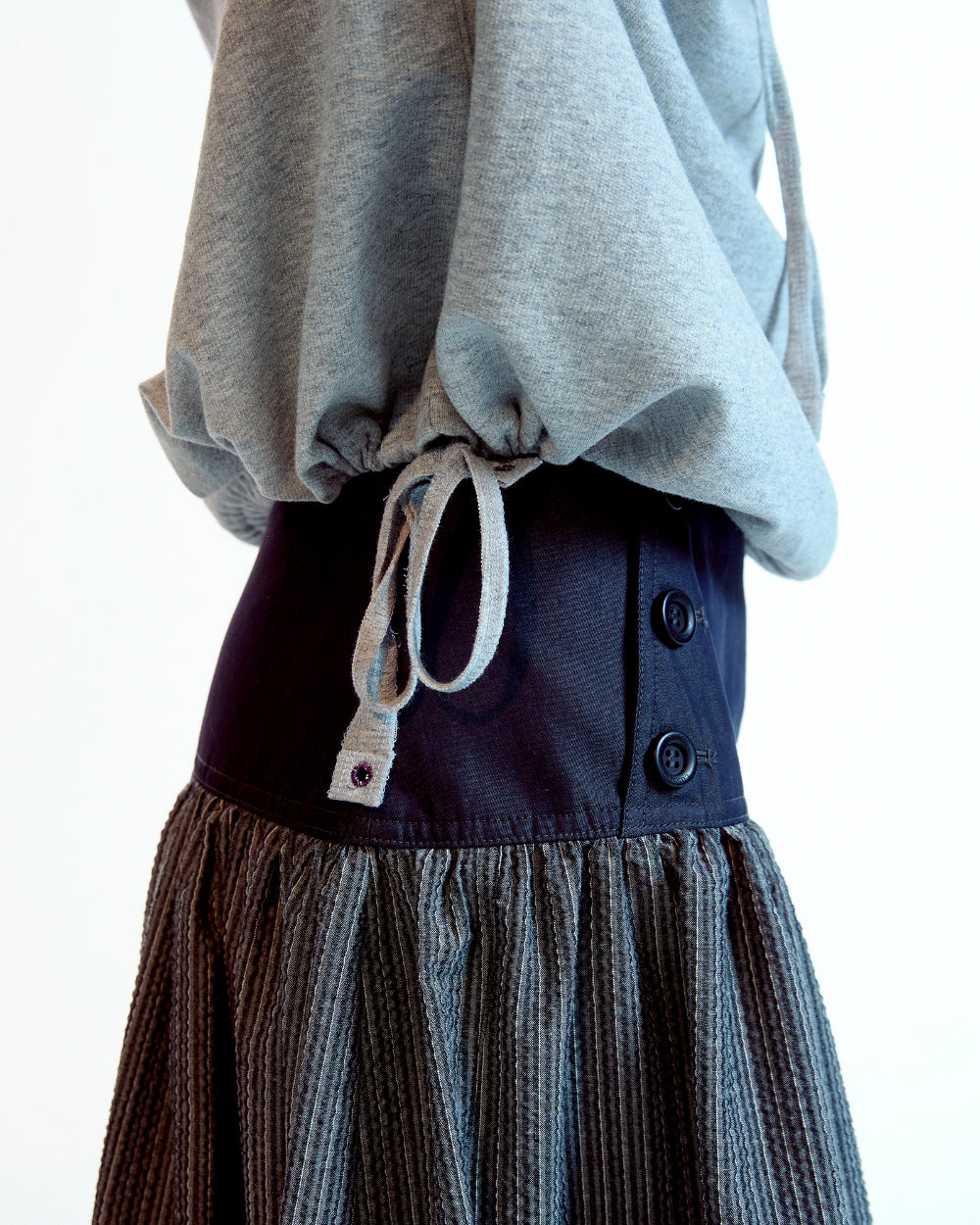 Coyseio - Double Button Stripe Skirt (Black) product image 10 | TRAB K-Fashion Australia