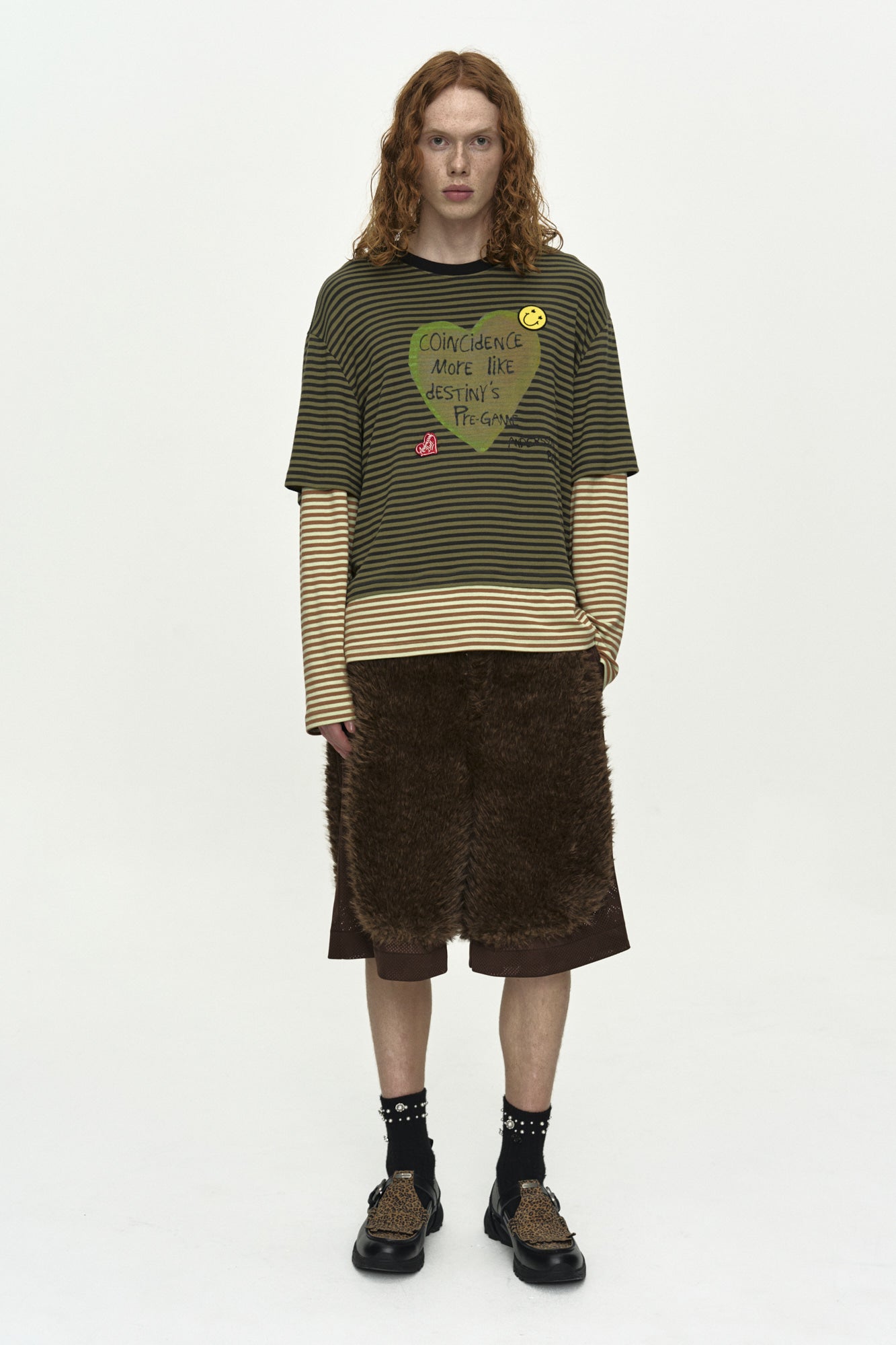 Andersson Bell - (essential) Heart Message Stripe Layered L/s T-Shirt (Essential) product image 2 | TRAB K-Fashion Australia