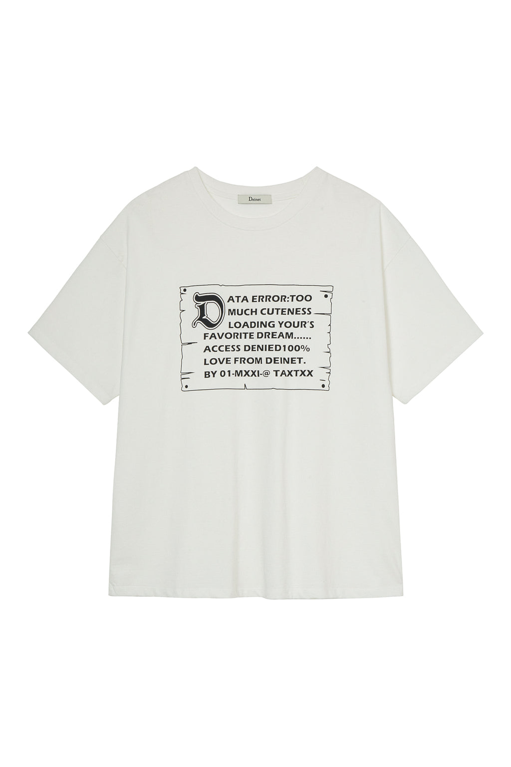 Deinet - D Lettering Graphic Oversized T-Shirt (White) product image 1 | TRAB K-Fashion Australia