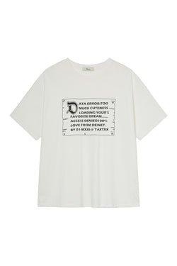 Deinet - D Lettering Graphic Oversized T-Shirt (White) product image 1 | TRAB K-Fashion Australia