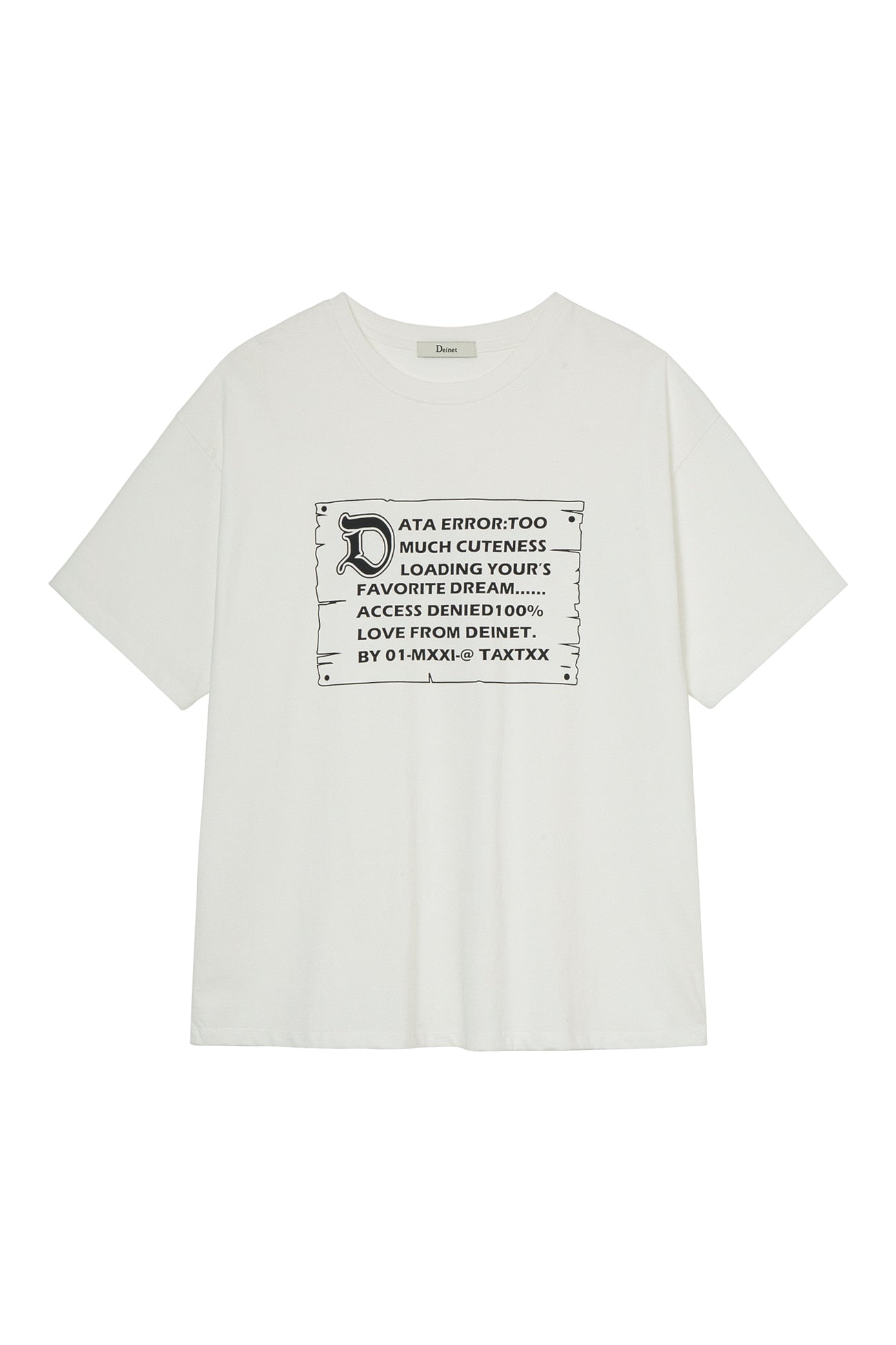 Deinet - D Lettering Graphic Oversized T-Shirt (White) product image 1 | TRAB K-Fashion Australia