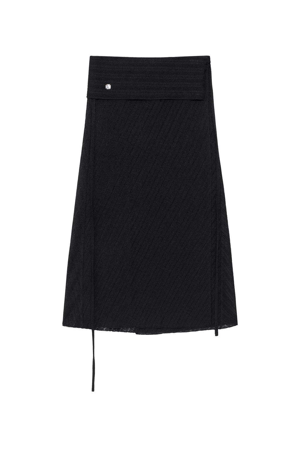 Matin Kim - Foldover Layered Maxi Wrap Skirt (Black) product image 1 | TRAB K-Fashion Australia