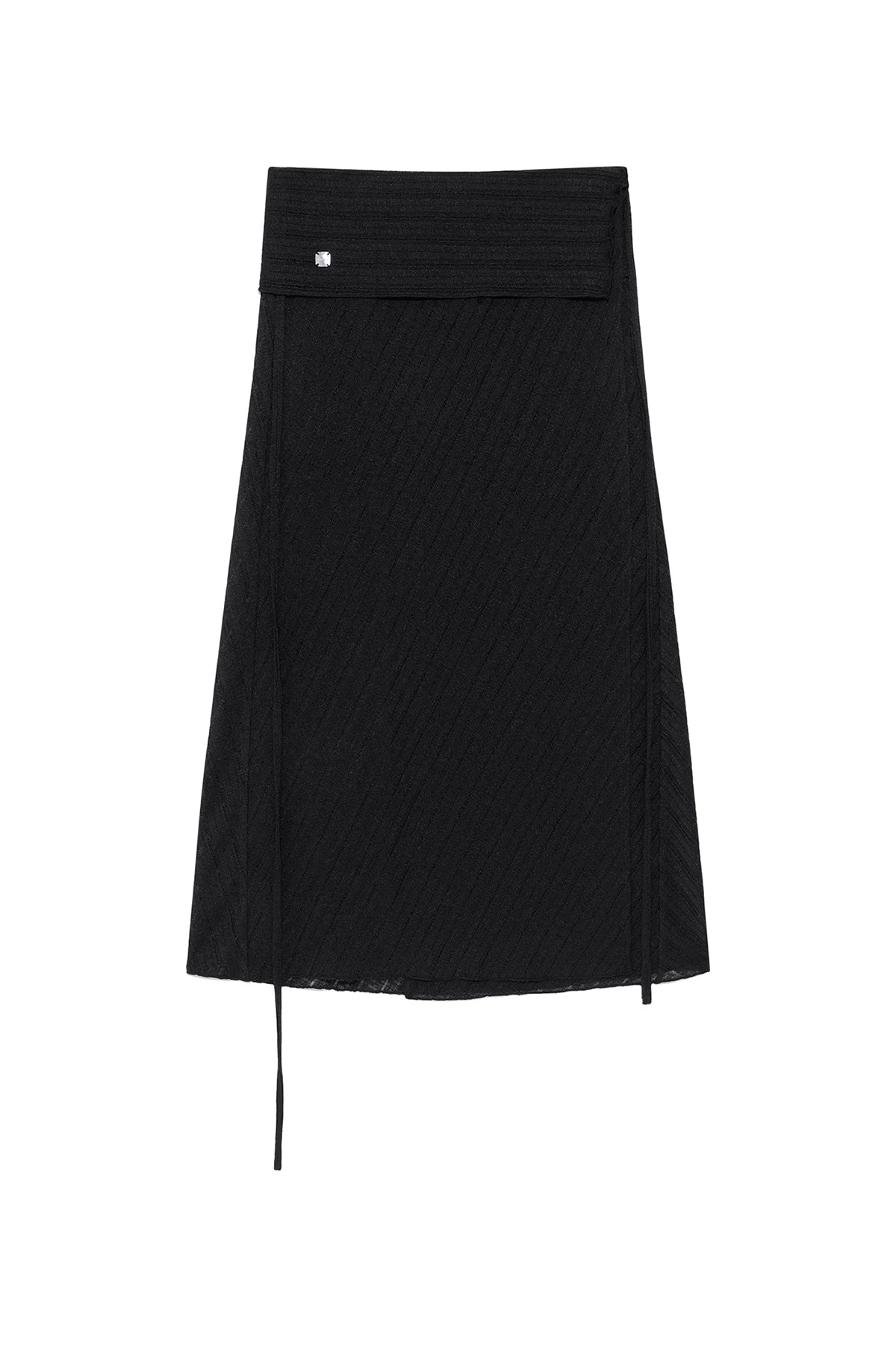 Matin Kim - Foldover Layered Maxi Wrap Skirt (Black) product image 1 | TRAB K-Fashion Australia