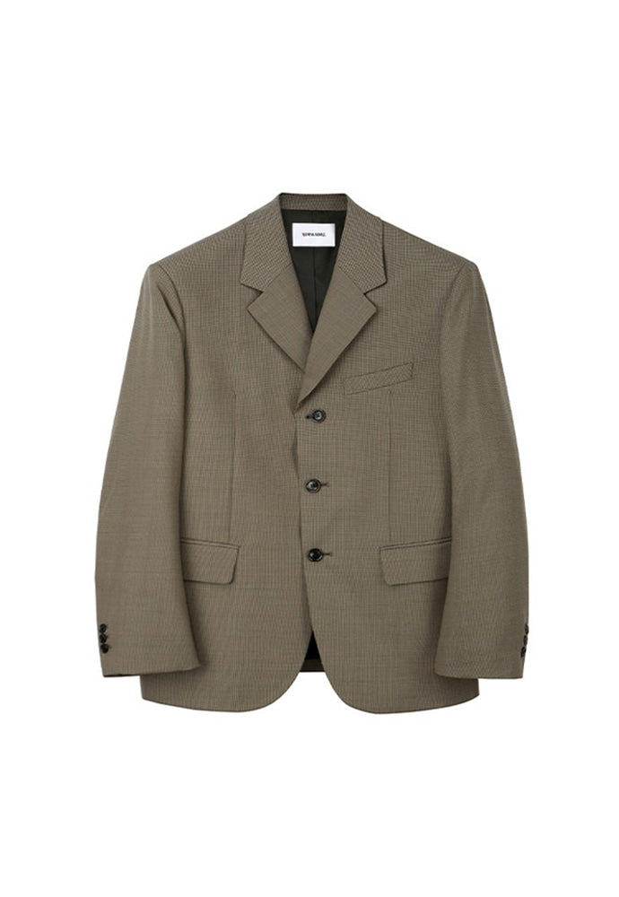Tonywack - Crudo 3-Button Single Blazer (Brown Check) product image 1 | TRAB K-Fashion Australia