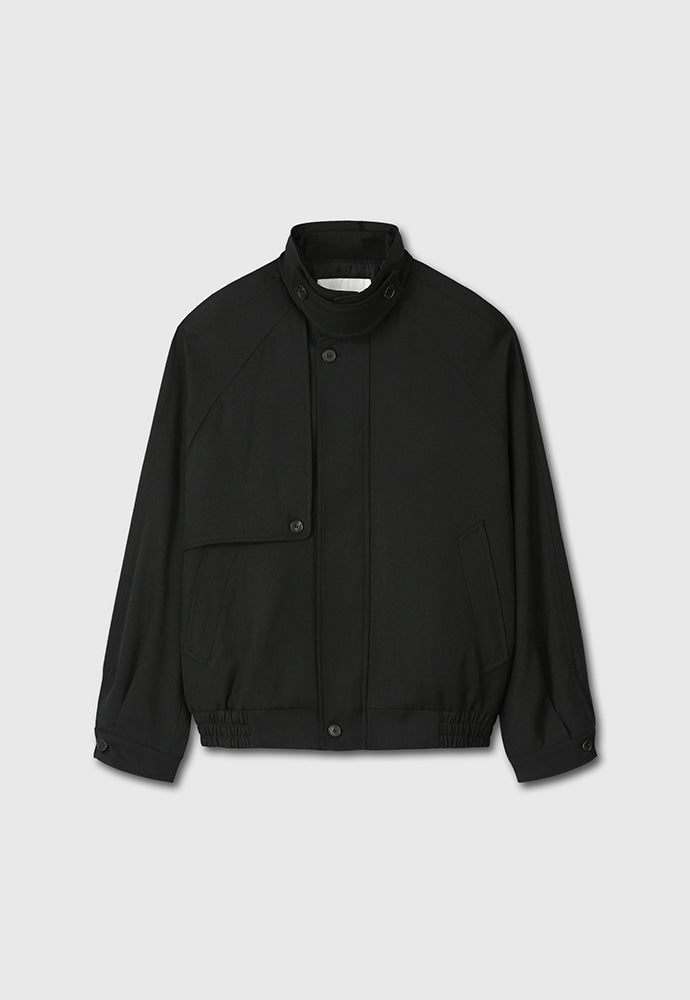 Tonywack - Hard Twist Wool Twill Gun Flap Blouson Jacket (Black) product image 8 | TRAB K-Fashion Australia