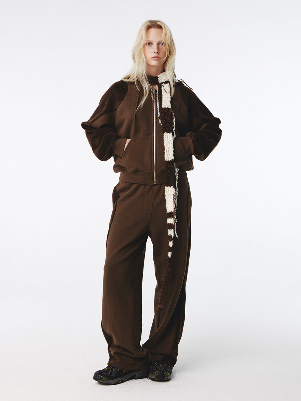 Kijun - Flow Zip-Up Hoodie (Brown) product image 5 | TRAB K-Fashion Australia