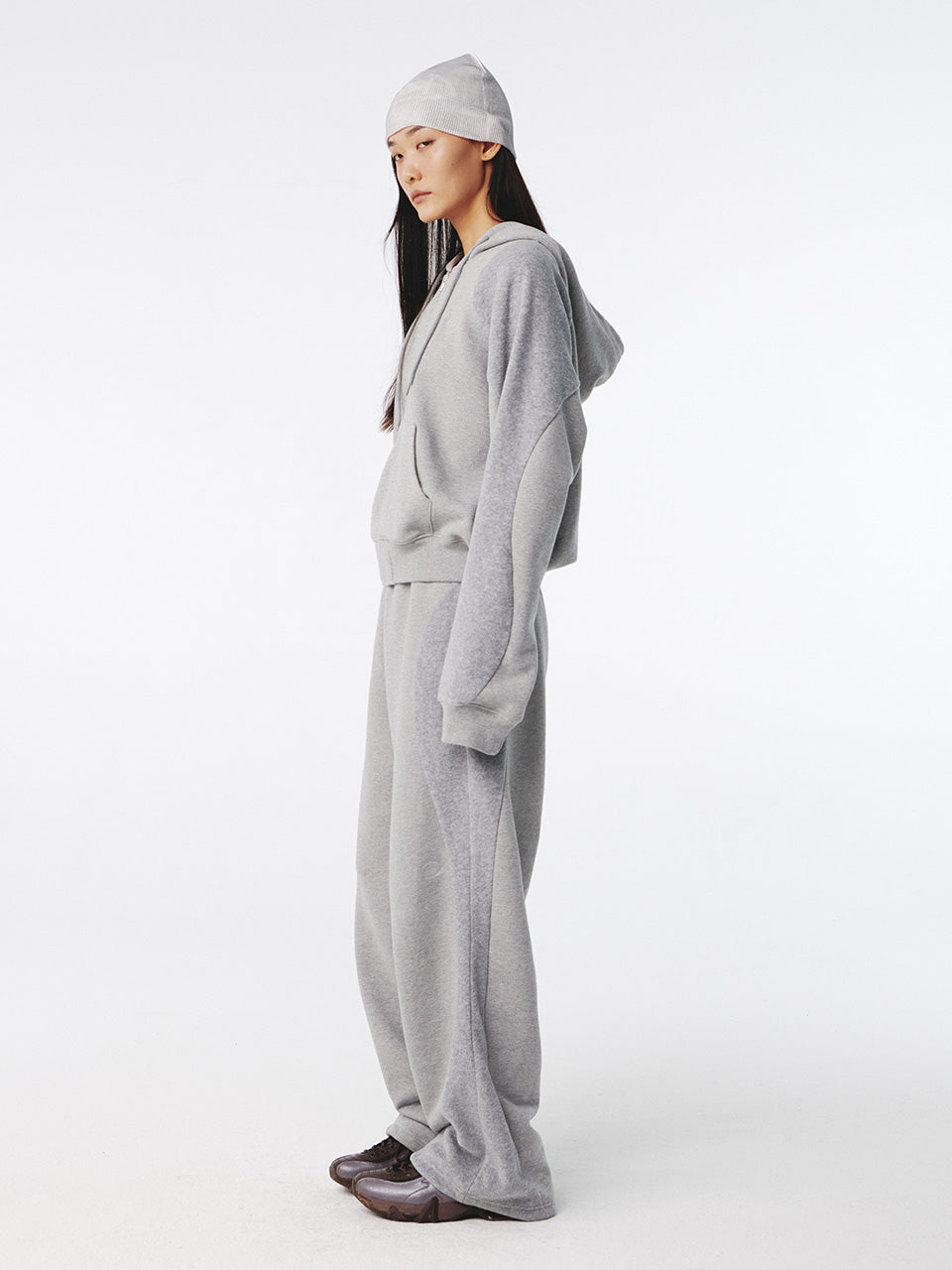 Kijun - Flow Zip-Up Hoodie (Melange Grey) product image 5 | TRAB K-Fashion Australia