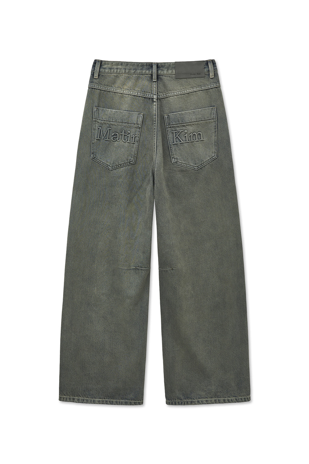 Matin Kim - Back Logo Wide Denim Pants (Smoke Blue) product image 3 | TRAB K-Fashion Australia