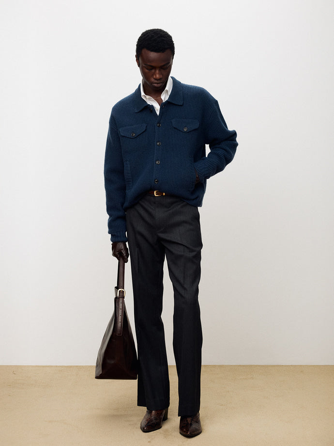 Tonywack - Wool And Cotton Knitted Trucker (Navy Blue) product image 4 | TRAB K-Fashion Australia