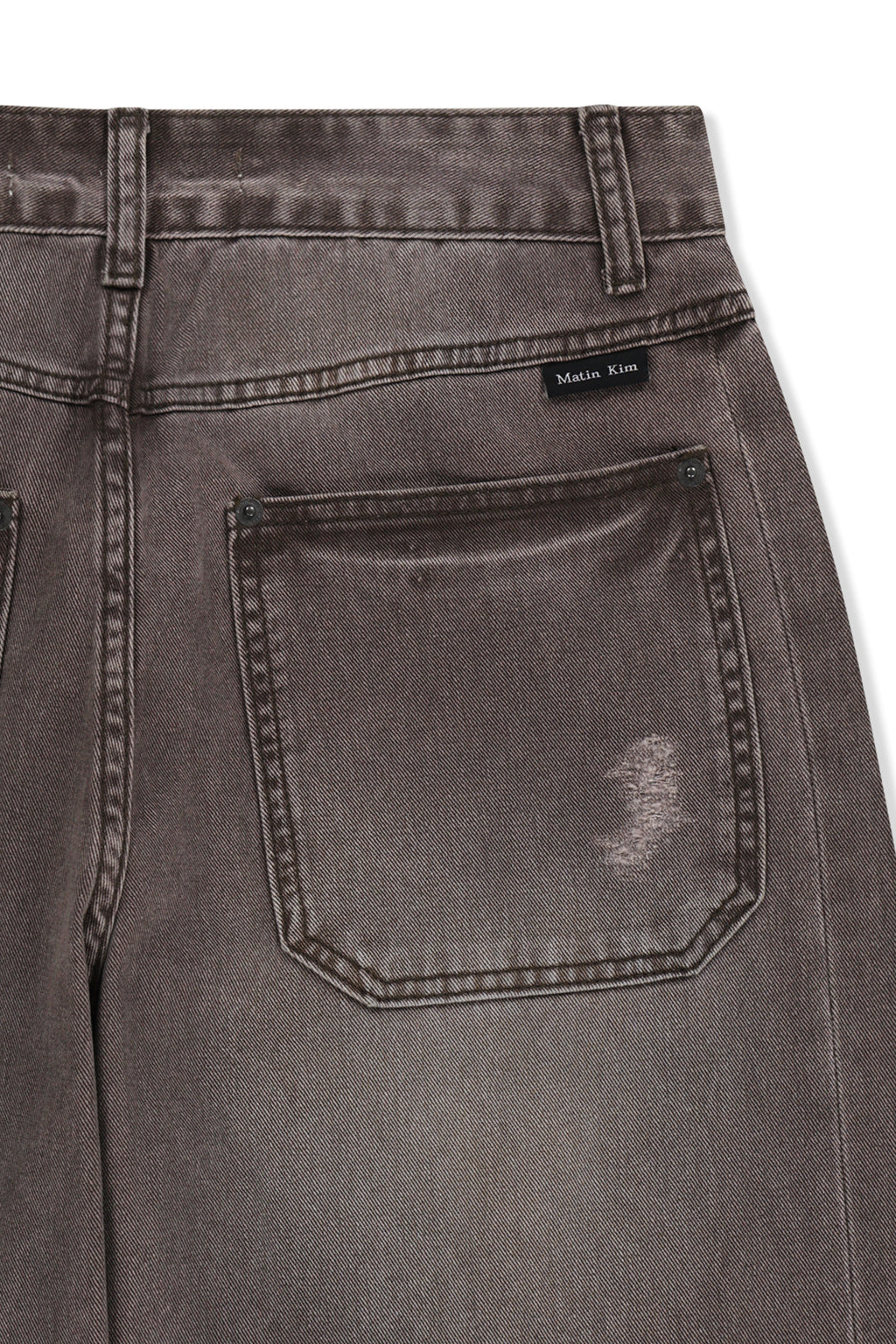 Matin Kim - Shadow Distressed Wide Denim Pants (Brown) product image 5 | TRAB K-Fashion Australia