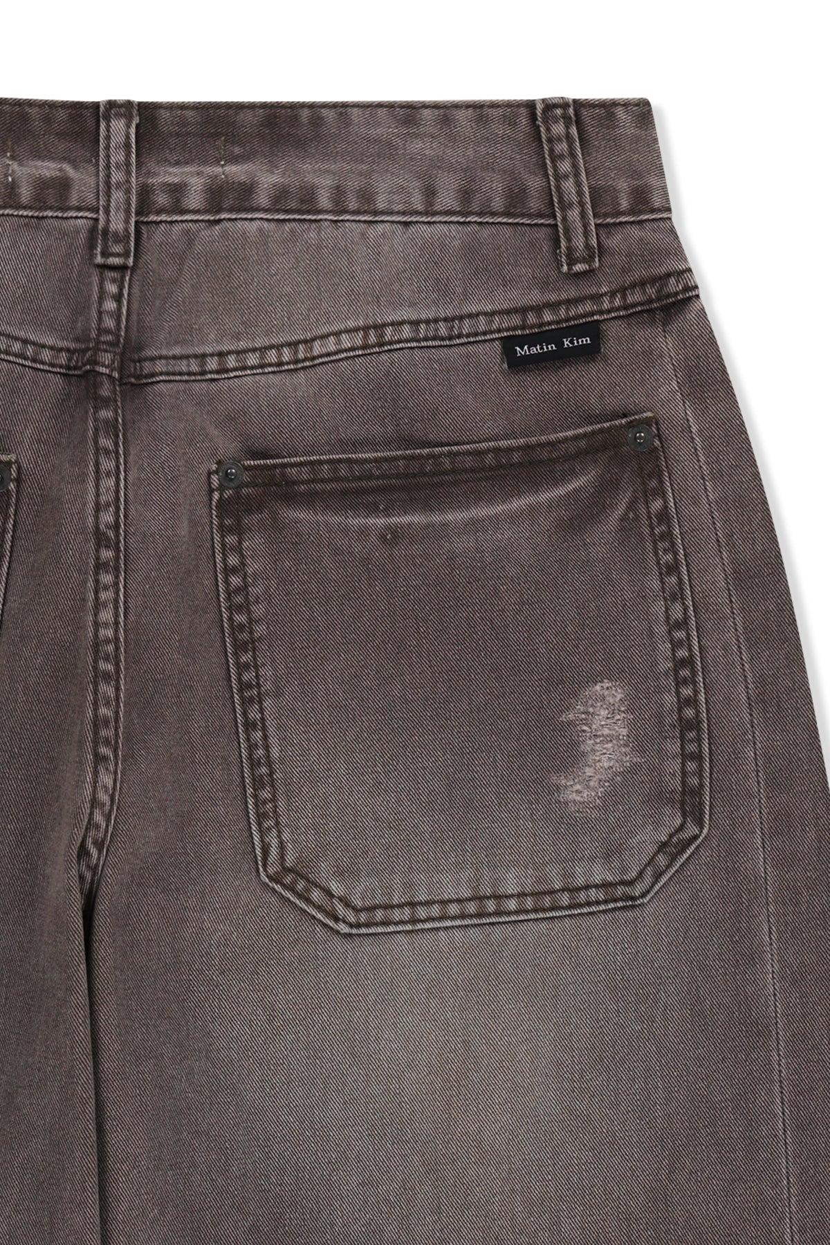 Matin Kim - Shadow Distressed Wide Denim Pants (Brown) product image 5 | TRAB K-Fashion Australia