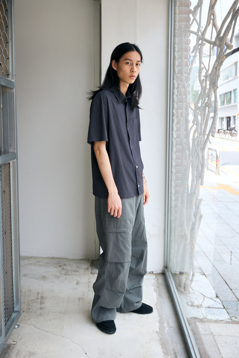 Hatchingroom - Crop Shirt (1/2 Charcoal) product image 6 | TRAB K-Fashion Australia