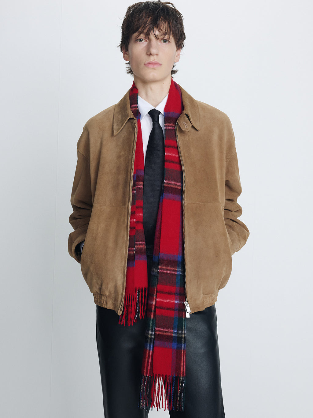 Tonywack - Goat Suede Relaxed Bomber Jacket (Beige) product image 3 | TRAB K-Fashion Australia