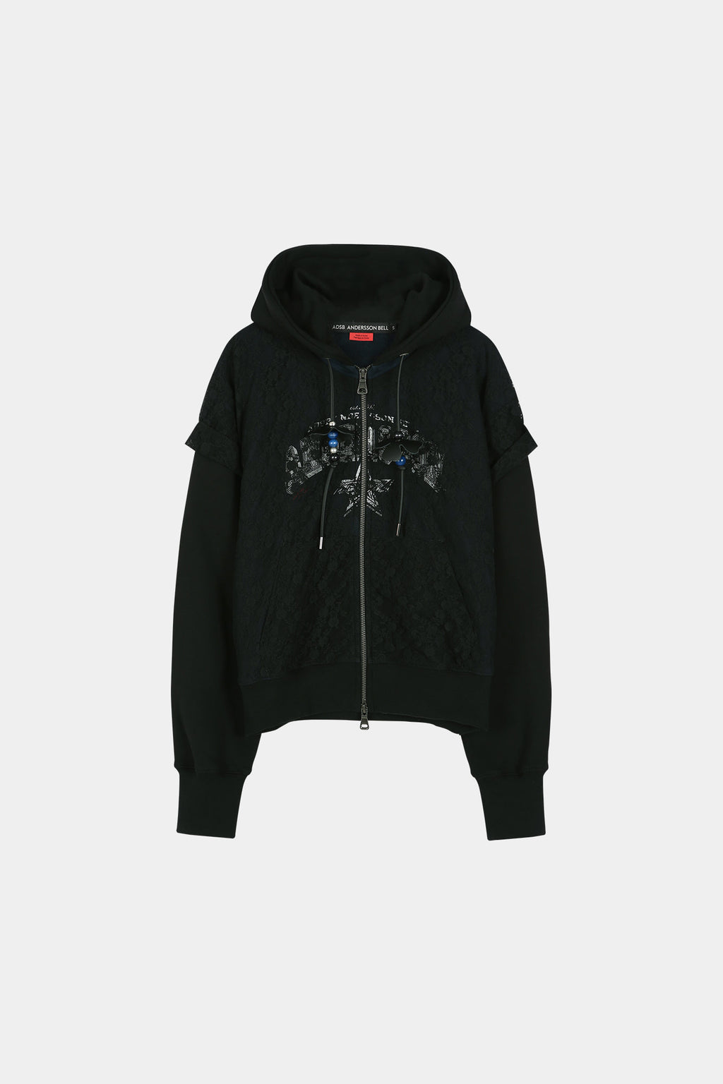 Andersson Bell - Lace Layered Hood Zip Up (Navy / Black) product image 7 | TRAB K-Fashion Australia