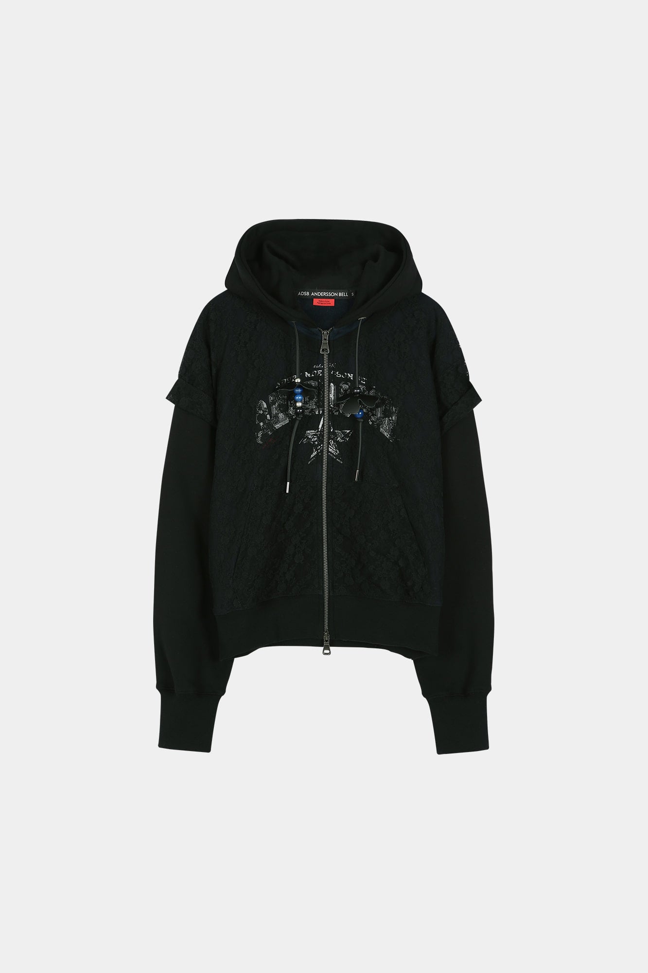 Andersson Bell - Lace Layered Hood Zip Up (Navy / Black) product image 7 | TRAB K-Fashion Australia