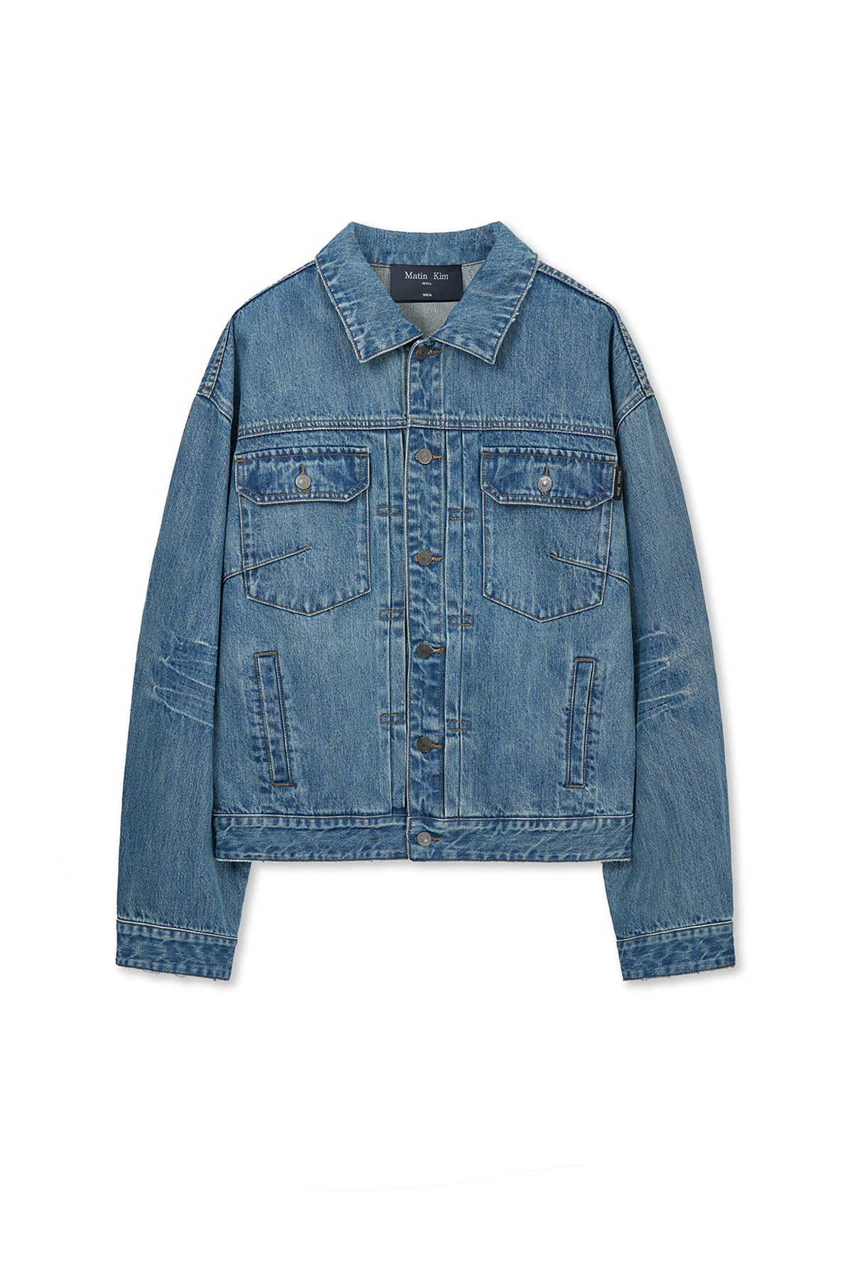 Matin Kim - Vintage Washed Denim Trucker (Blue) product image 1 | TRAB K-Fashion Australia