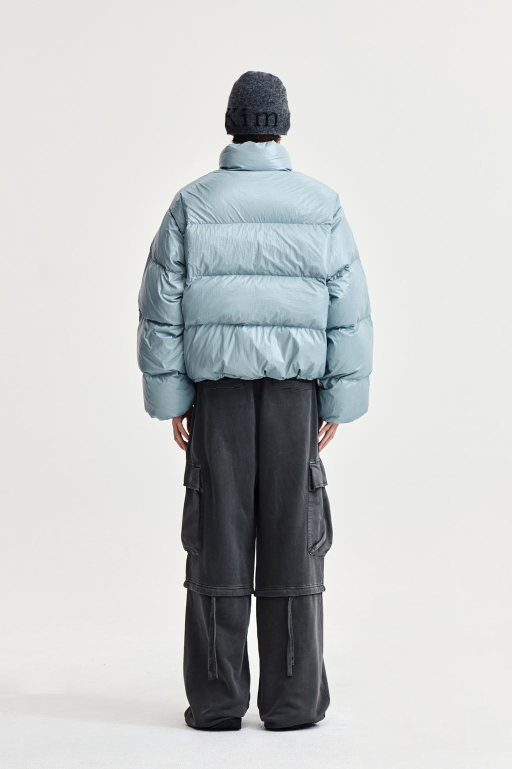 Matin Kim - Small Logo Volume Down Jumper (Light Grey) product image 7 | TRAB K-Fashion Australia