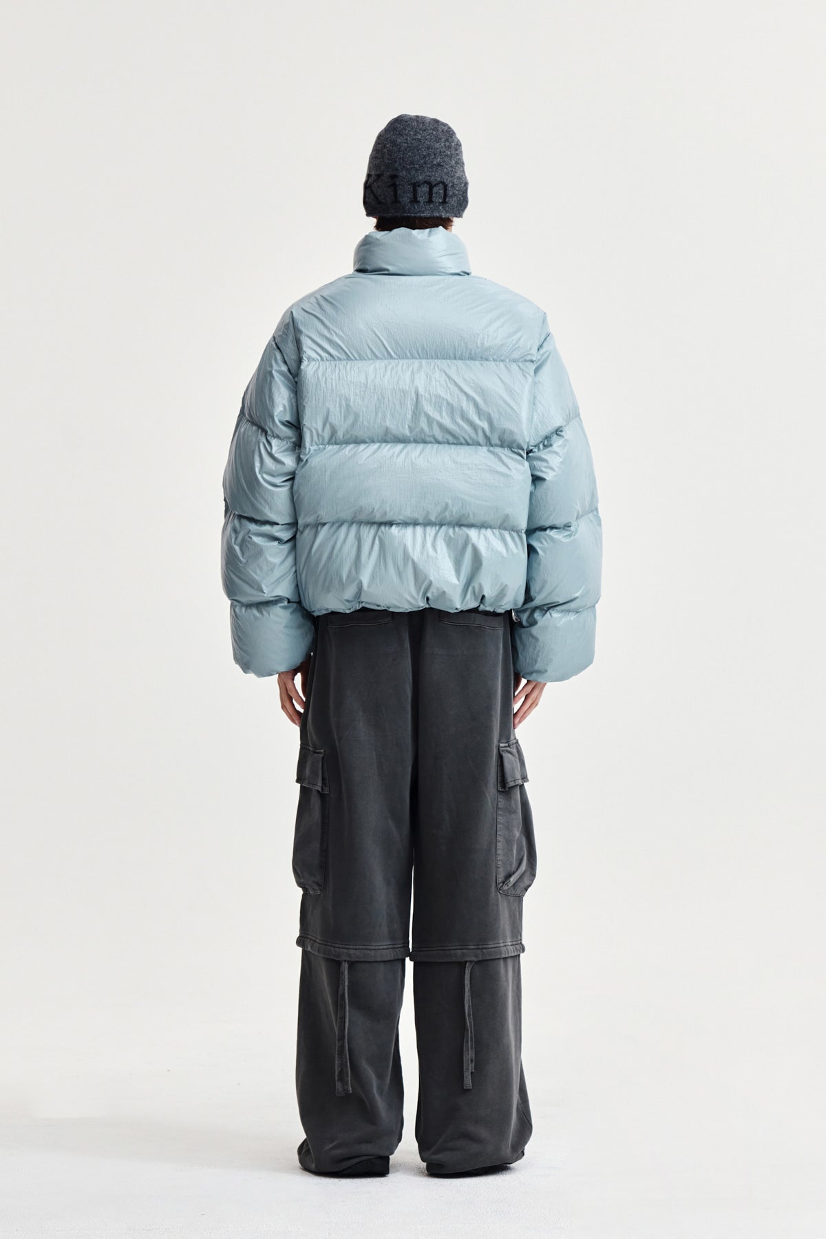 Matin Kim - Small Logo Volume Down Jumper (Light Grey) product image 7 | TRAB K-Fashion Australia