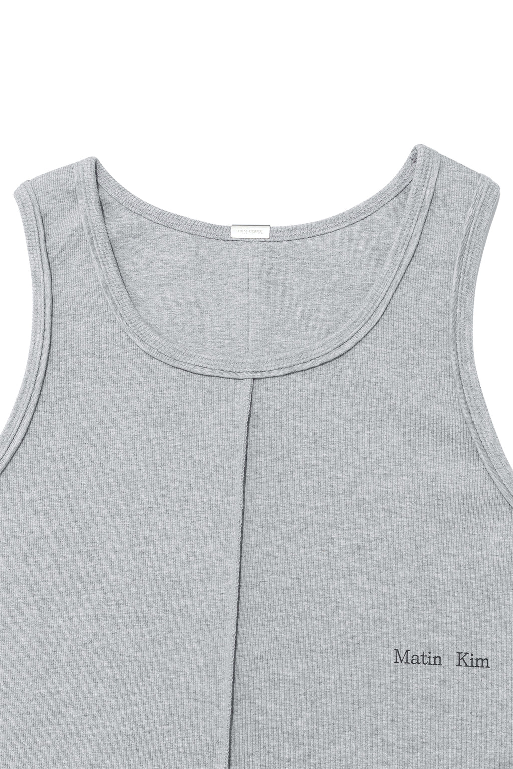 Matin Kim - Small Logo Pintuck Sleeveless Top (Grey) product image 3 | TRAB K-Fashion Australia