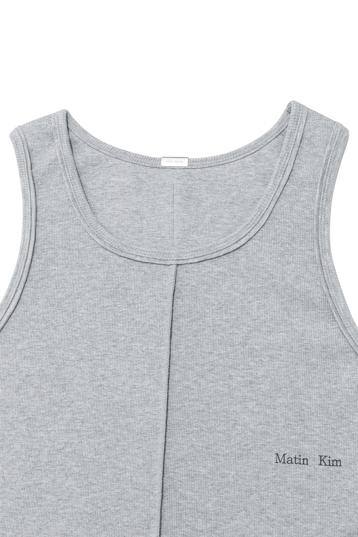 Matin Kim - Small Logo Pintuck Sleeveless Top (Grey) product image 3 | TRAB K-Fashion Australia